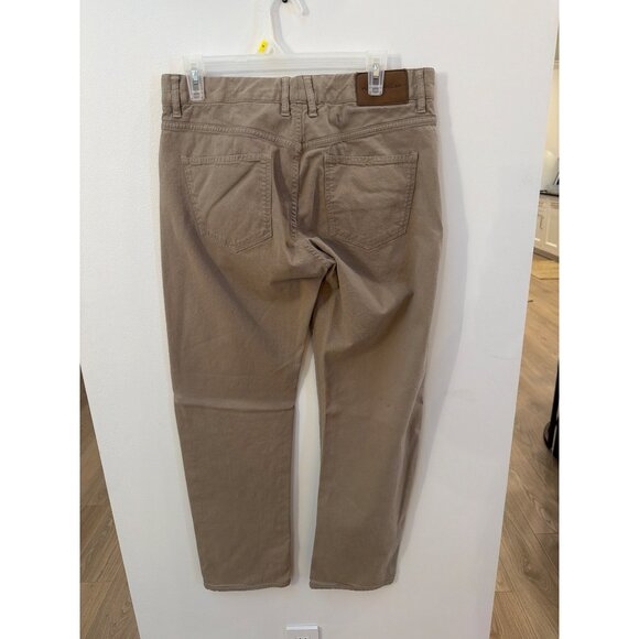 Peter Millar Mens Khaki Stretch Slim Fit Pants 89% Cotton 10% Wool Size 34 - Picture 3 of 5